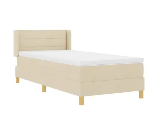 Voodiraam Vedrudega Madratsiga Peaga Cream 90 X 190 Cm Kangas