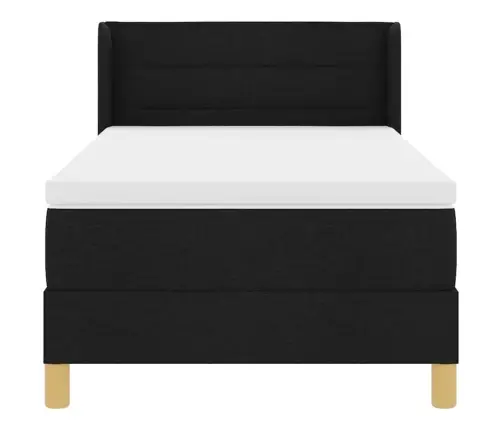 Kastītes Atsperu Gulta Melns Un Balts 90 X 200 Cm Audums Vidaxl