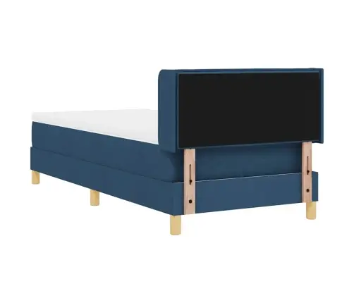 Box Spring Gulta Ar Matraci Zilā Krāsā, 90 X 200Cm Audums Vidaxl