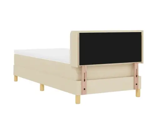 Boxspring Gulta Ar Matraču - Krēmkrāsas Audums, 100 X 200 Cm Vidaxl