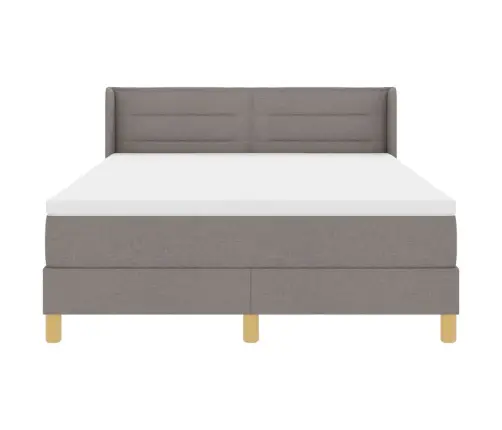 Gulta Ar Atsperēm Ar Matraci Pelēkbrūna 140 X 200 Cm Audums Vidaxl