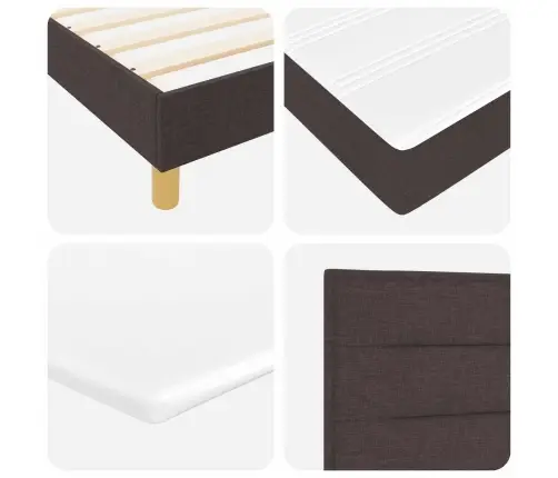 Kiemas Lova Su Čiužiniu Tamsiai Rudas 200 X 160 Cm Poliesteris