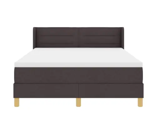 Kiemas Lova Su Čiužiniu Tamsiai Rudas 200 X 160 Cm Poliesteris