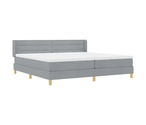 Gulta Ar Atsperēm Ar Matraci Gaiši Pelēka 200 X 200 Cm Audums Vidaxl