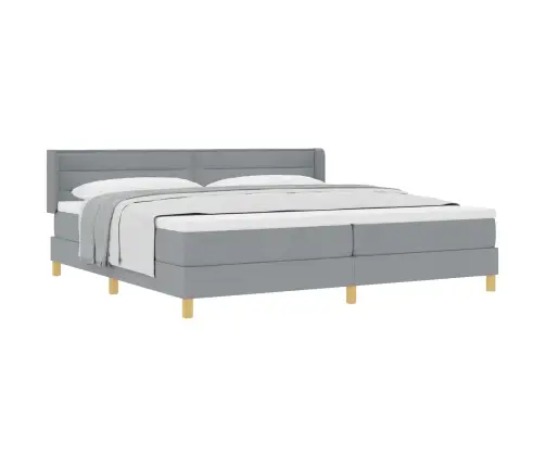 Gulta Ar Atsperēm Ar Matraci Gaiši Pelēka 200 X 200 Cm Audums Vidaxl