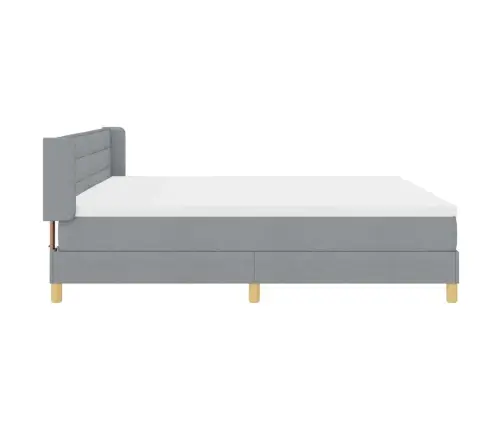 Gulta Ar Atsperēm Ar Matraci Gaiši Pelēka 200 X 200 Cm Audums Vidaxl