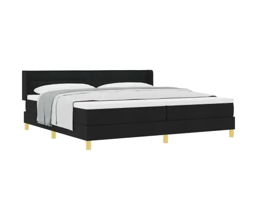 Kastītes Atsperu Gulta Melns Un Balts Un Melns 200 X 200 Cm Vidaxl