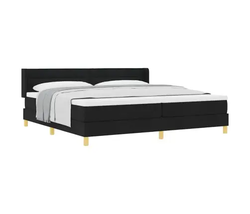 Kastītes Atsperu Gulta Melns Un Balts Un Melns 200 X 200 Cm Vidaxl