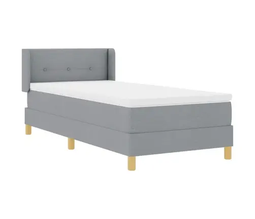 Gulta Ar Atsperēm Ar Matraci Gaiši Pelēka 90 X 190 Cm Audums Vidaxl