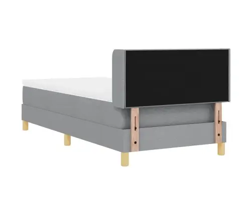 Gulta Ar Atsperēm Ar Matraci Gaiši Pelēka 90 X 190 Cm Audums Vidaxl