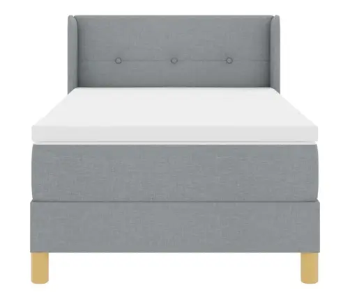 Gulta Ar Atsperēm Ar Matraci Gaiši Pelēka 90 X 190 Cm Audums Vidaxl