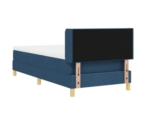 Voodiraam Vedrudega Madratsiga Peaga Sinine 90 X 190 Cm Kangas