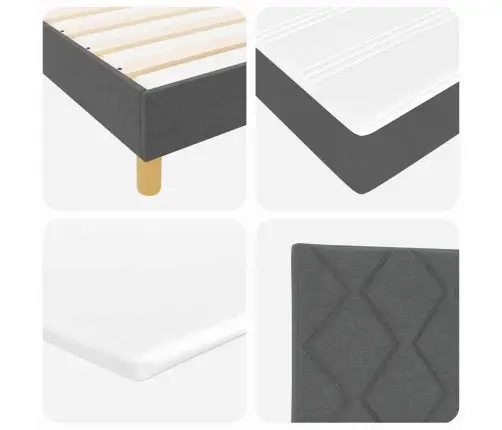 Box Spring Gulta Ar Matraču Tumši Pelēkā Krāsā, 90 X 200 Cm, Audums. Vidaxl