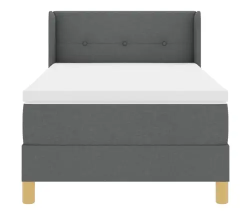 Box Spring Gulta Ar Matraču Tumši Pelēkā Krāsā, 90 X 200 Cm, Audums. Vidaxl