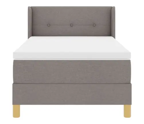 Gulta Ar Atsperēm Ar Matraci Pelēkbrūna 100 X 200 Cm Audums Vidaxl