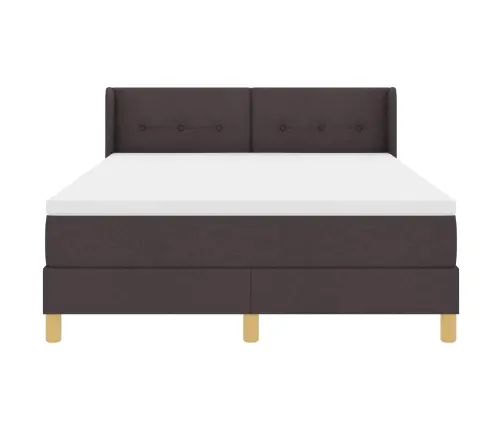 Kastītes Atsperu Gulta Tumši Brūna 200 X 160 Cm Poliesters Vidaxl