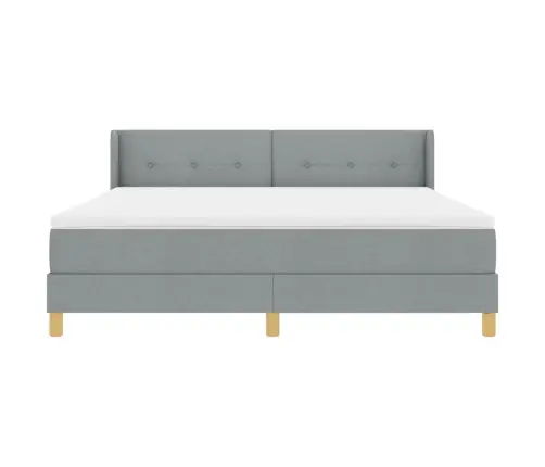 Gulta Ar Atsperēm Ar Matraci Gaiši Pelēka 180 X 200 Cm Audums Vidaxl