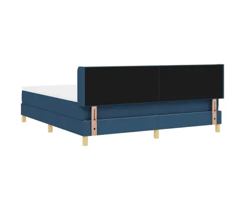 Kastītes Atsperu Gulta Ar Matraci Zila 200 X 180 Cm Poliesters Vidaxl
