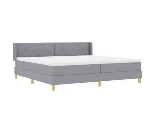 Box Spring Gulta Ar Matraci Gaiši Pelēkā Krāsā - 200 X 200 Cm Vidaxl
