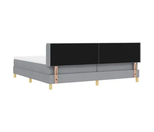 Box Spring Gulta Ar Matraci Gaiši Pelēkā Krāsā - 200 X 200 Cm Vidaxl