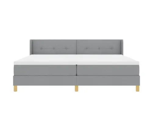 Box Spring Gulta Ar Matraci Gaiši Pelēkā Krāsā - 200 X 200 Cm Vidaxl