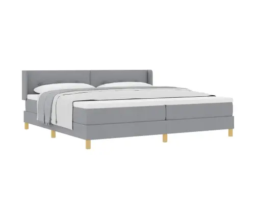Box Spring Gulta Ar Matraci Gaiši Pelēkā Krāsā - 200 X 200 Cm Vidaxl