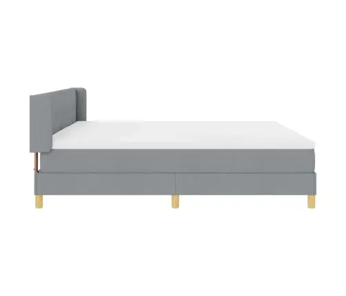 Box Spring Gulta Ar Matraci Gaiši Pelēkā Krāsā - 200 X 200 Cm Vidaxl