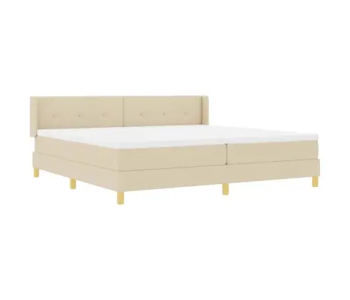 Voodiraam Vedrudega Madratsiga Peaga Cream 200 X 200 Cm Kangas