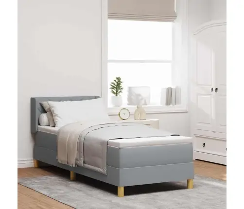 Gultas Sistēma Ar Matrači Gaiši Pelēkā Krāsā, 80 X 200 Cm, Audums. Vidaxl