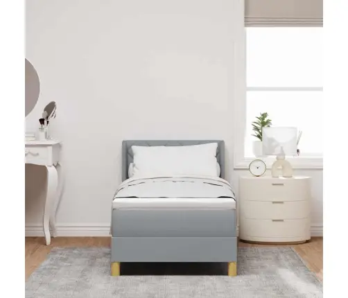 Gultas Sistēma Ar Matrači Gaiši Pelēkā Krāsā, 80 X 200 Cm, Audums. Vidaxl