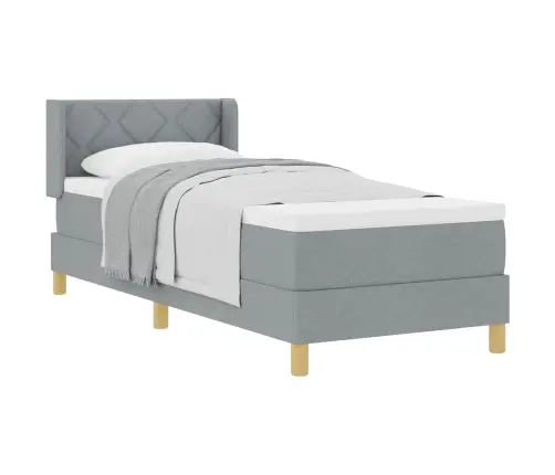 Gultas Sistēma Ar Matrači Gaiši Pelēkā Krāsā, 80 X 200 Cm, Audums. Vidaxl