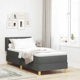 Lovos Pagrindas Su Čiužiniu Tamsiai Pilka 80 X 200 Cm Audinys