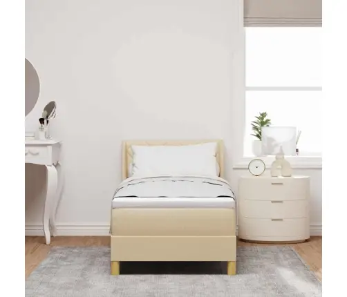 Voodiraam Vedrudega Madratsiga Peaga Cream 80 X 200 Cm Kangas