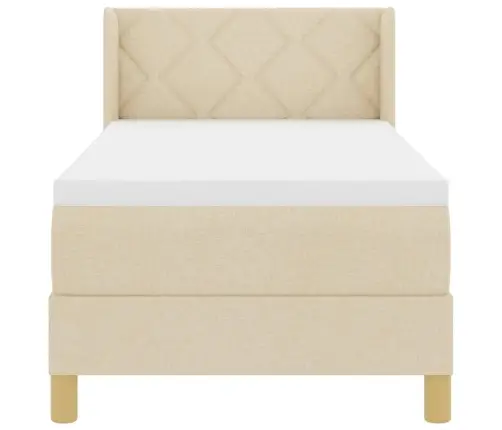 Voodiraam Vedrudega Madratsiga Peaga Cream 80 X 200 Cm Kangas