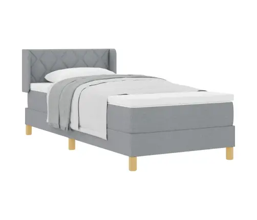 Kiemas Lova Su Čiužiniu Šviesiai Pilka 190 X 90 Cm Poliesteris