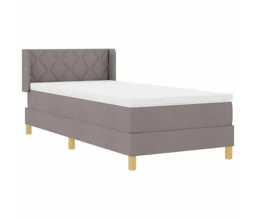 Gulta Ar Atsperēm Ar Matraci Pelēkbrūna 90 X 190 Cm Audums Vidaxl