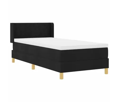 Kiemas Lova Su Čiužiniu Juoda 200 X 90 Cm Poliesteris