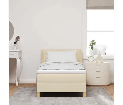 Lovos Pagrindas Su Čiužiniu Kreminė 90 X 200 Cm Audinys