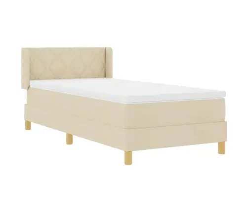 Lovos Pagrindas Su Čiužiniu Kreminė 90 X 200 Cm Audinys