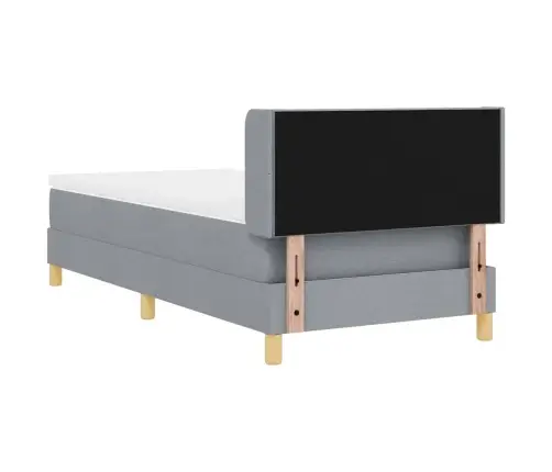 Box Spring Gulta Ar Matraci Gaiši Pelēkā Krāsā, 100X200 Cm Audums Vidaxl