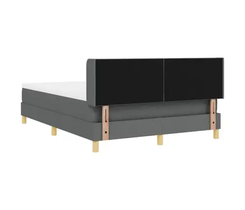 Boxspring Gulta Ar Matraci Tumši Pelēkā Krāsā, 140 X 190 Cm, Audums Vidaxl
