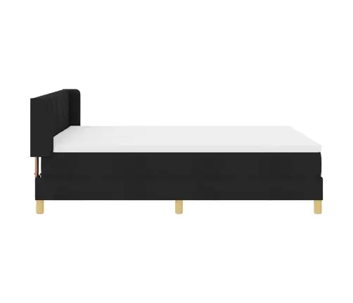 Kastītes Atsperu Gulta Balts Un Melns 140 X 190 Cm Audums Vidaxl