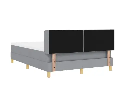 Box Spring Gulta Ar Madraci Gaišpelēkā Krāsā, 140 X 200 Cm, Audums. Vidaxl