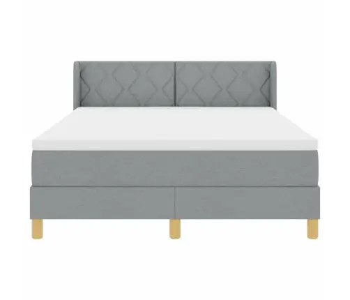Box Spring Gulta Ar Madraci Gaišpelēkā Krāsā, 140 X 200 Cm, Audums. Vidaxl