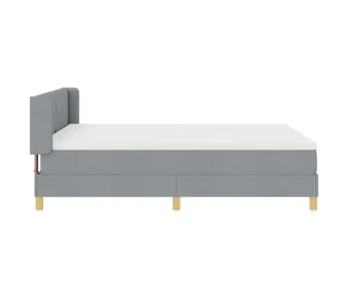 Box Spring Gulta Ar Madraci Gaišpelēkā Krāsā, 140 X 200 Cm, Audums. Vidaxl