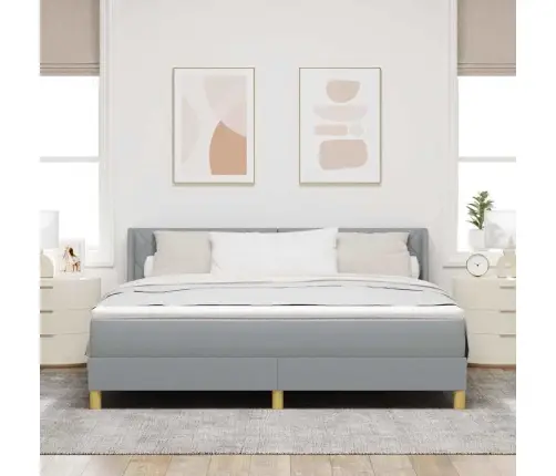 Gultas Rāmis Ar Matraci Gaiši Pelēkā Krāsā, Izmērs 180 X 200 Cm Vidaxl