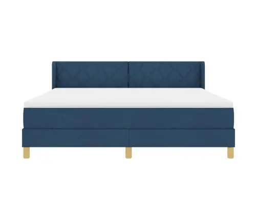 Box Spring Gulta Ar Matraaci, Zila, 180 X 200 Cm, Audums. Vidaxl