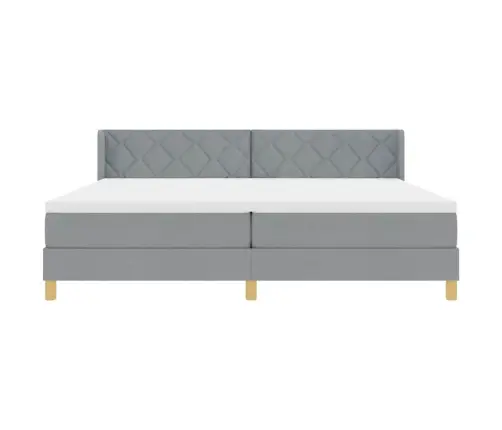 Lovos Pagrindas Su Čiužiniu Šviesiai Pilka 200 X 200 Cm Audinys