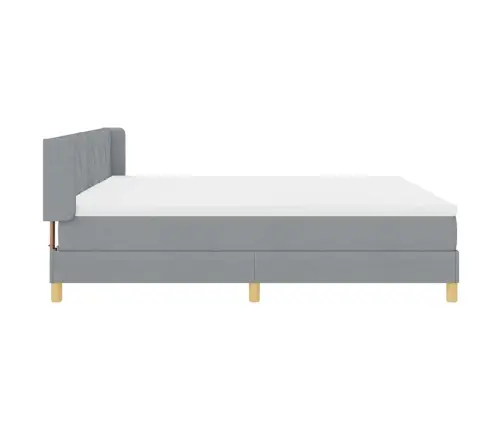 Lovos Pagrindas Su Čiužiniu Šviesiai Pilka 200 X 200 Cm Audinys