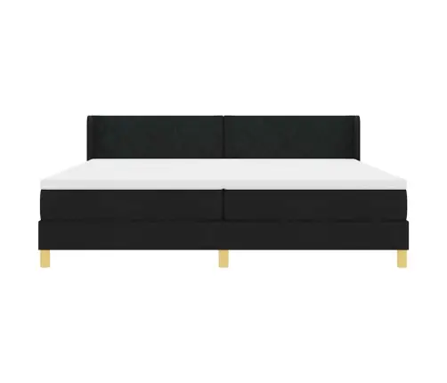 Kastītes Atsperu Gulta Melns Un Balts 200 X 200 Cm Putas Vidaxl